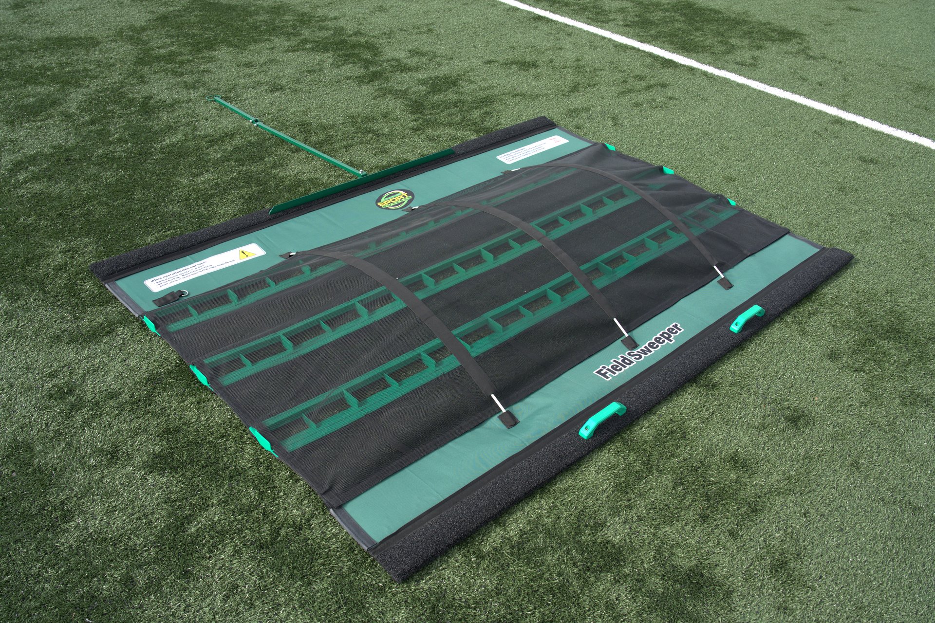 Synthetic turf football field aerial view